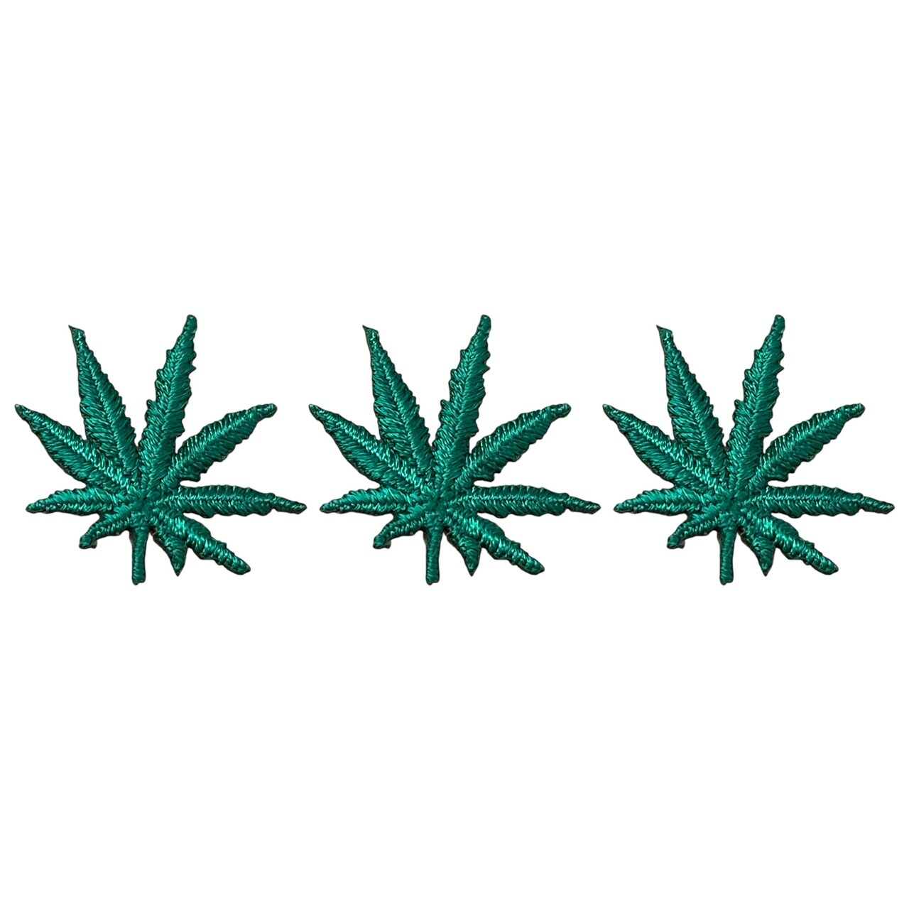 Set of 3, 1" - Pot Leaf, Cannabis, Marijuana, Embroidered, Iron on Patch